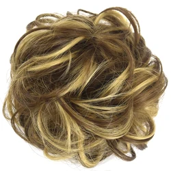 TOPREETY Heat Resistant Synthetic Hair Extension 35gr Curly Chignon Drawstring Rubber Band Updo Donut Q5