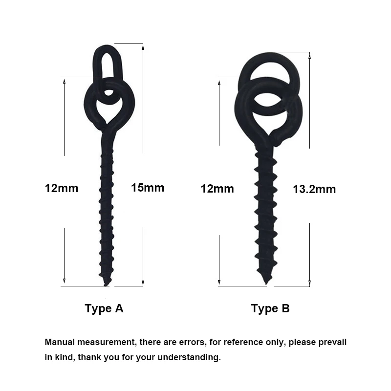 1000 stücke Edelstahl Köder Spike Karpfen Angeln Haken Köder Pin Lock Schraube Runde Blatt Matte Schwarz Angeln Werkzeug Zubehör pesca – Detail 1