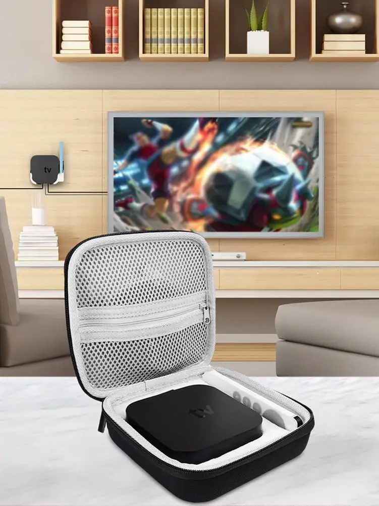 Hard EVA TV Box Bag For Apple TV 4K 2nd Gen Set Top Waterproof Storage Bag Dust-Proof Portable Travel Carrying Case Accessories