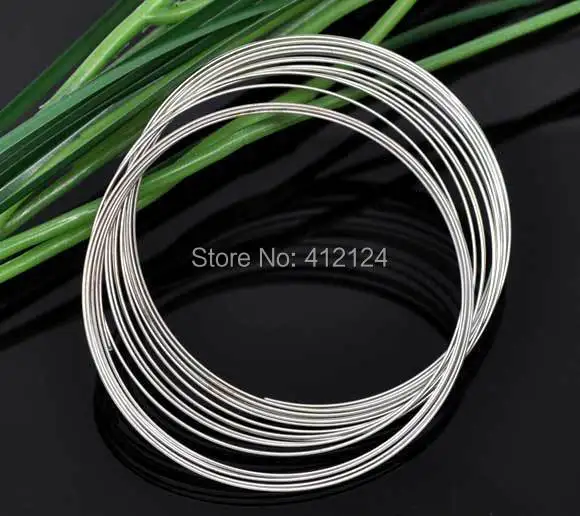 1000 Loops Memory Beading Wire Alloy For Charms Bracelets Silver Tone Jewelry DIY Making Findings 50-55mm