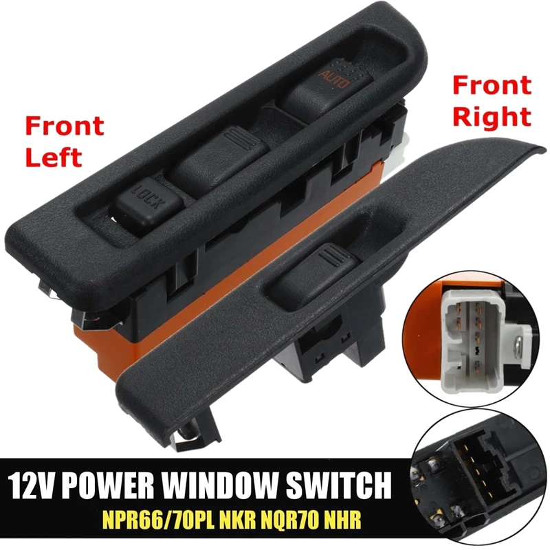 2PCs Car Front Left & Right Electric Window Switch for ISUZU NPR66 70PL NKR NQR70 NHR 8973151840 8981472360 98147236-0