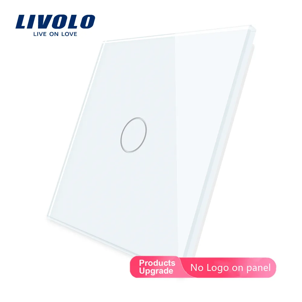 Livolo Luxury Pearl Crystal Glass, 80mm*80mm, EU standard, Single Glass Panel For 1 Gang Wall Touch Switch,VL-C7-C1-11