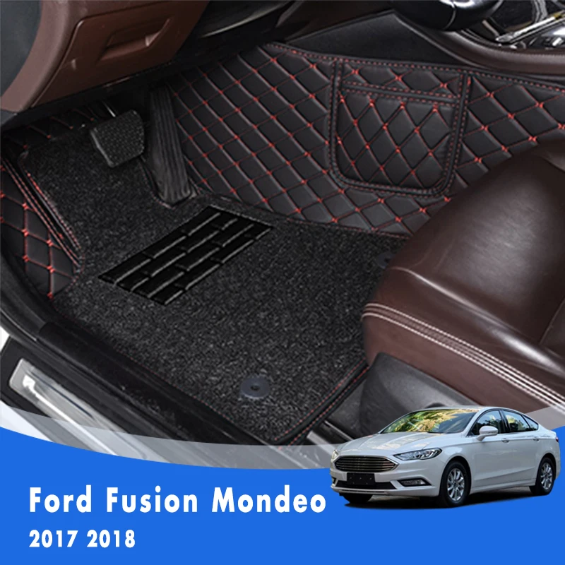 

For Ford Fusion Mondeo 2017 2018 2019 2020 Luxury Double Layer Wire Loop Car Floor Mats Carpet Auto Interior Accessories Styling