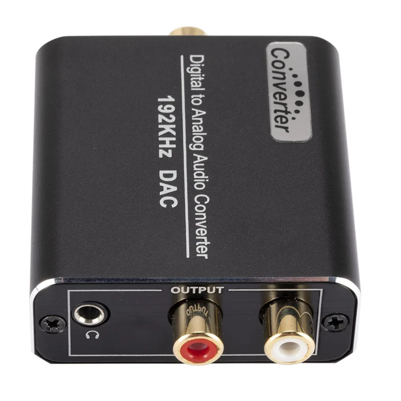 

192 Khz DAC Digital Coaxial Optical to Analog 3.5mm Jack RCA L/R Stereo Audio Adapter with Optical Cable for HDTV Home Cinema AT