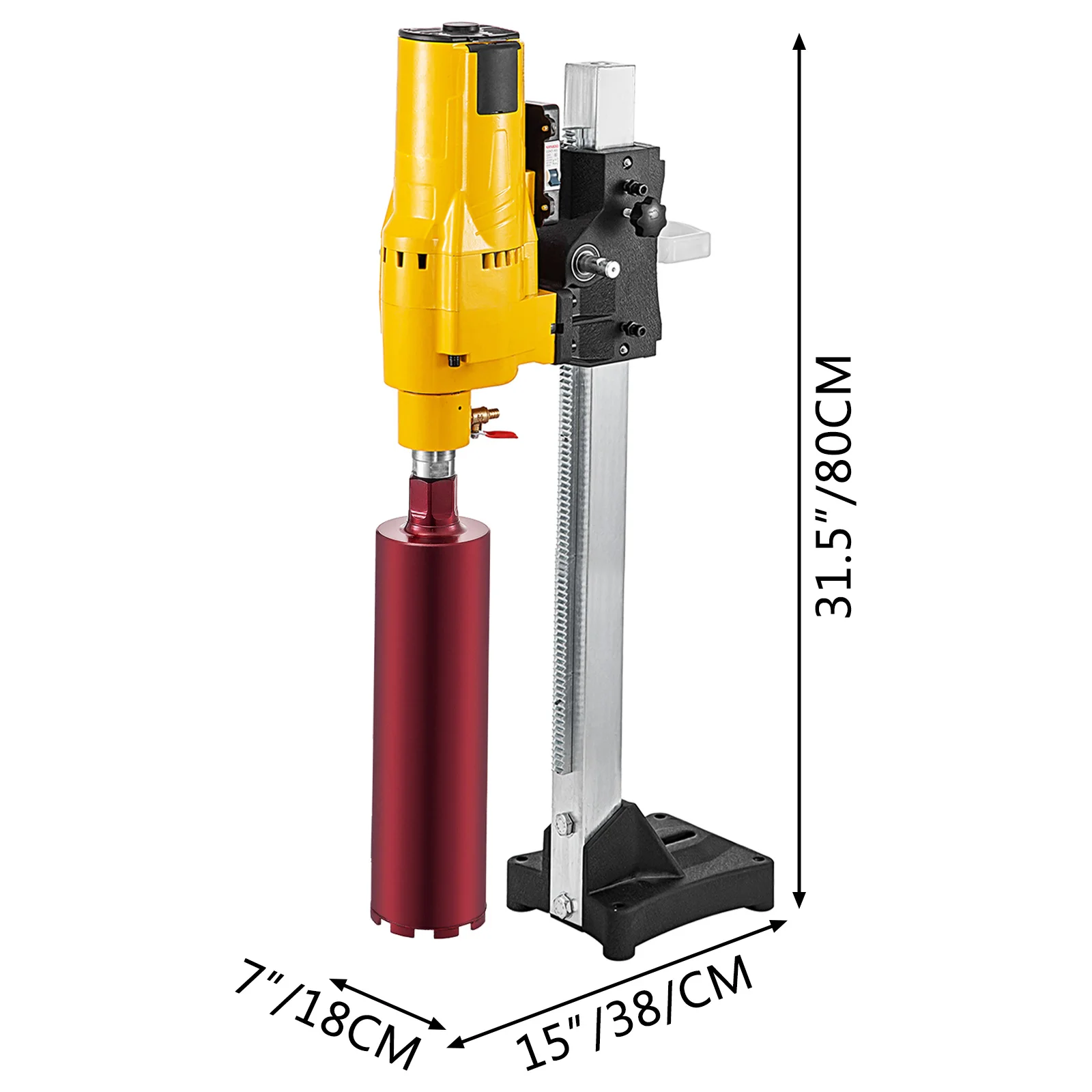 VEVOR Trapano Colonna da Banco 3980 W Macchina per Carotaggio 230 V Trapano a Colonna Industriale ad Alta Precisione Frequenza Nominale 50 HZ Preciso Trapano da Banco Professionale 750 giri/min