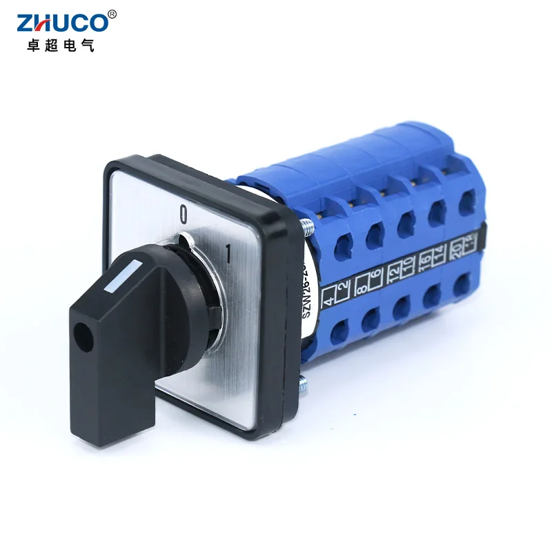 

ZHUCO SZW26/LW26-20 ON OFF 20Terminals 20A 660V Electric Universal Transfer Change Over Cam Switch 64X64 Mm 48X48 Mm Panel Mount