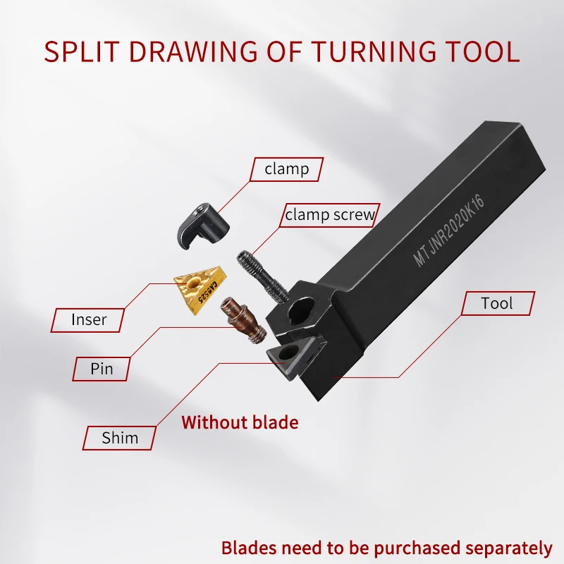 MTJNR/L MTJNR1616 MTJNR2020 MTJNR2525 MTJNR3232 External Turning Tool Holder TNMG16 Carbide Inserts Lathe Cutting Tools Set