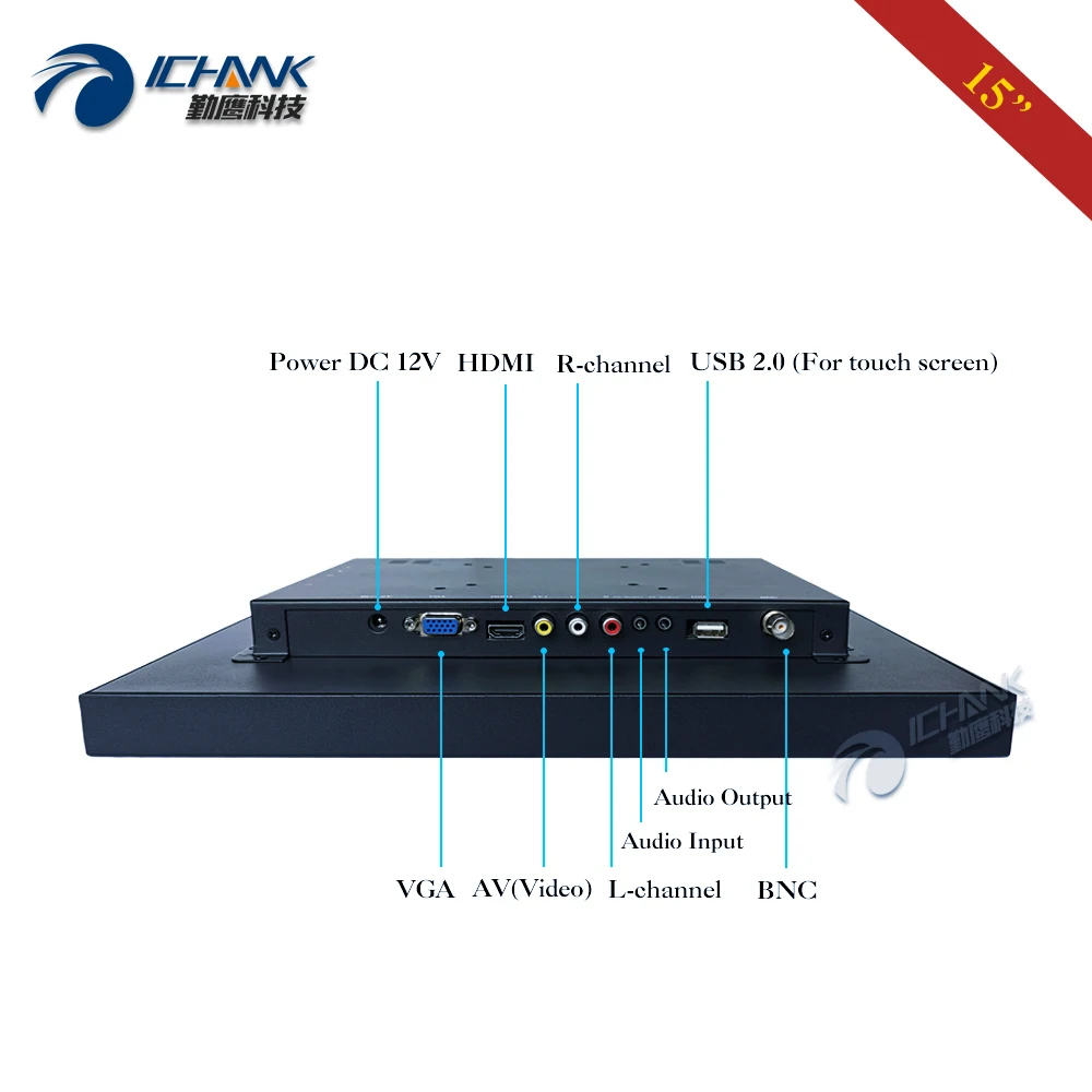 Imagem -05 - Tela Sensível ao Toque Resistiva Monitor pc Industrial Montagem na Parede Metal Shell Hdmi-in Fios Zb150tc59r 1024x768 15