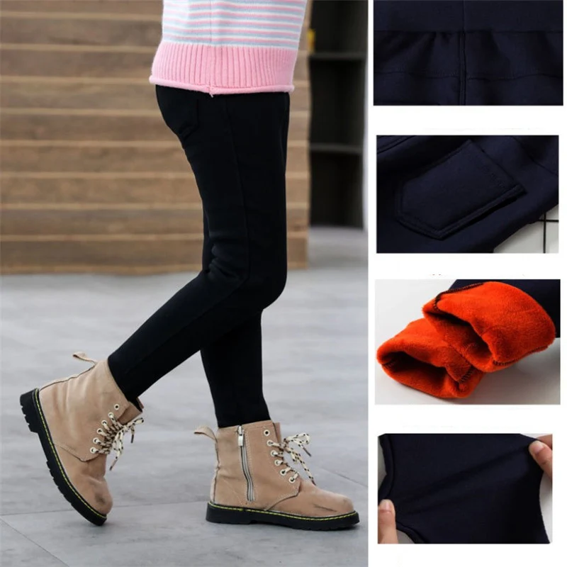 Winter Mädchen Leggings Plüsch Dicke Wolle Warme Kleidung Mädchen Hosen Herbst Hosen kinder Bein Hosen – Detail 1