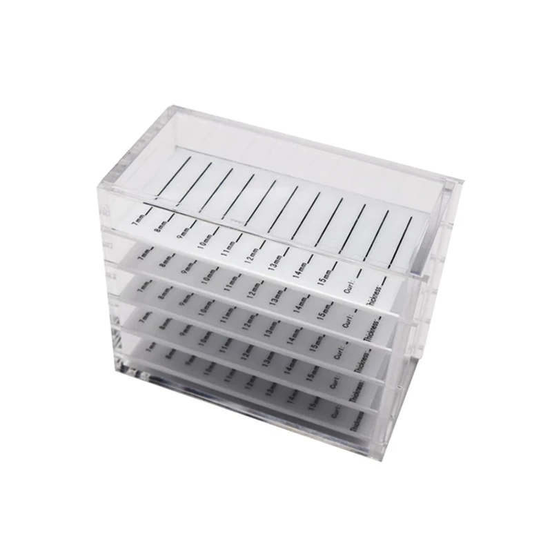 

5 Layers Clear Eyelash Storage Box False Eyelashes Glue Pallet Holders Makeup Organizer Grafting Eyelashes Extension Tools