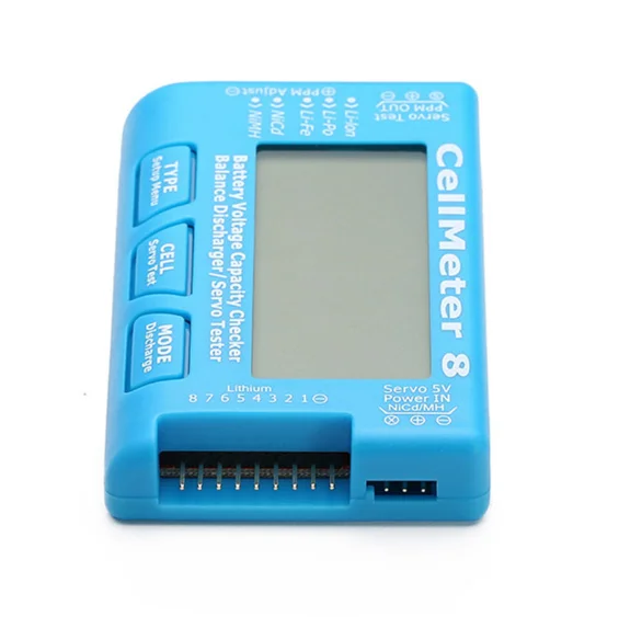 2-8S Battery Voltage Tester LCD Digital Battery Capacity Checker RC CellMeter 8 Digital LiFePO4 Li-ion Nicd NiMH