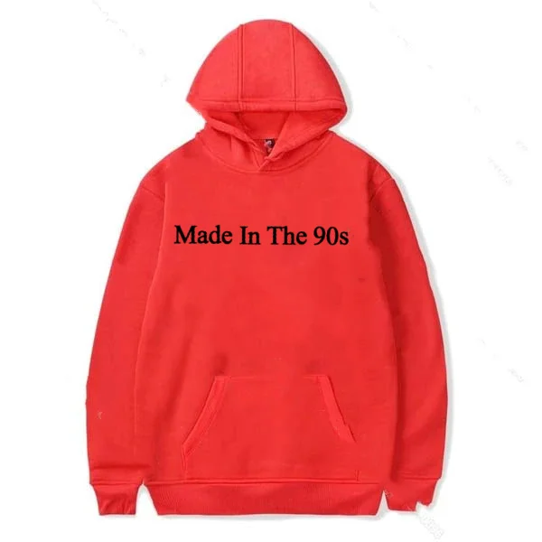 Cool Oversized Women Hoodies Made In The 90s Letter Print Sweatshirt Womens Winter Warm Streetwear Pullovers Thick Hoodie