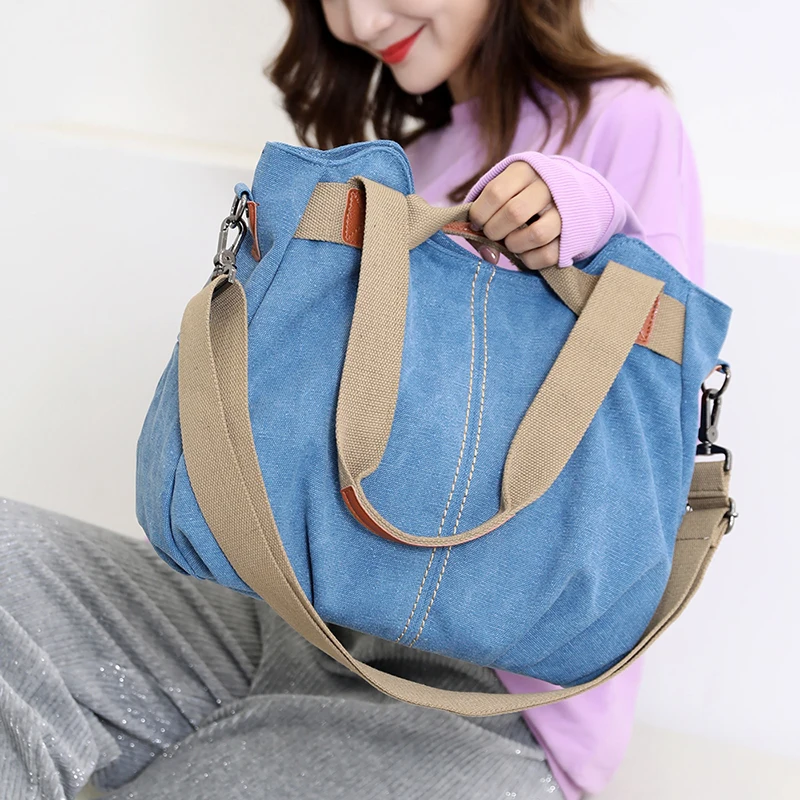 Leinwand Hobos Tasche Frauen Handtaschen weibliche Designer große Kapazität Freizeit Umhängetaschen für Reise wochen ende Outdoor Bolasas Farben – Detail 22