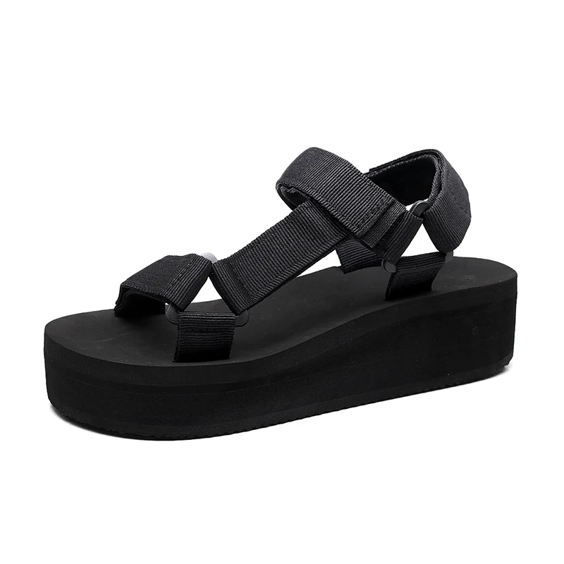 Women Sandals 2021 Summer Outdoor Beach Flip-flop Sandals Solid Black Sandals Women Flats Ladies Shoes Sandalias