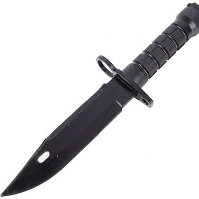 US Army M9 Airsoft Tactical Combat Plastic Toy Dagger Cosplay Model Knife for Show Military Training Wargame Hunting Black Color