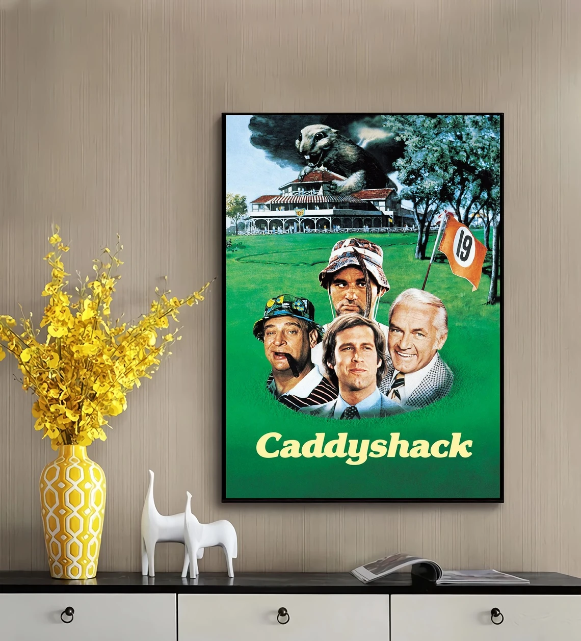 Caddyshack (1980) Poster American Sports Comedy Film Chevy Chase Rodney Dangerfield Ted Knight Movie Print Art Gift