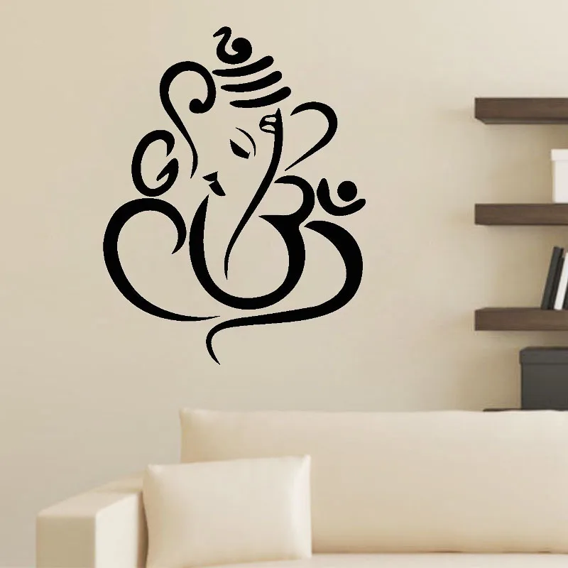 Ganesha Elephant Wall Decal God Elephant Hinduism Bedroom Living Room Wall Stickers Removable Vinyl Art Murals Decoration