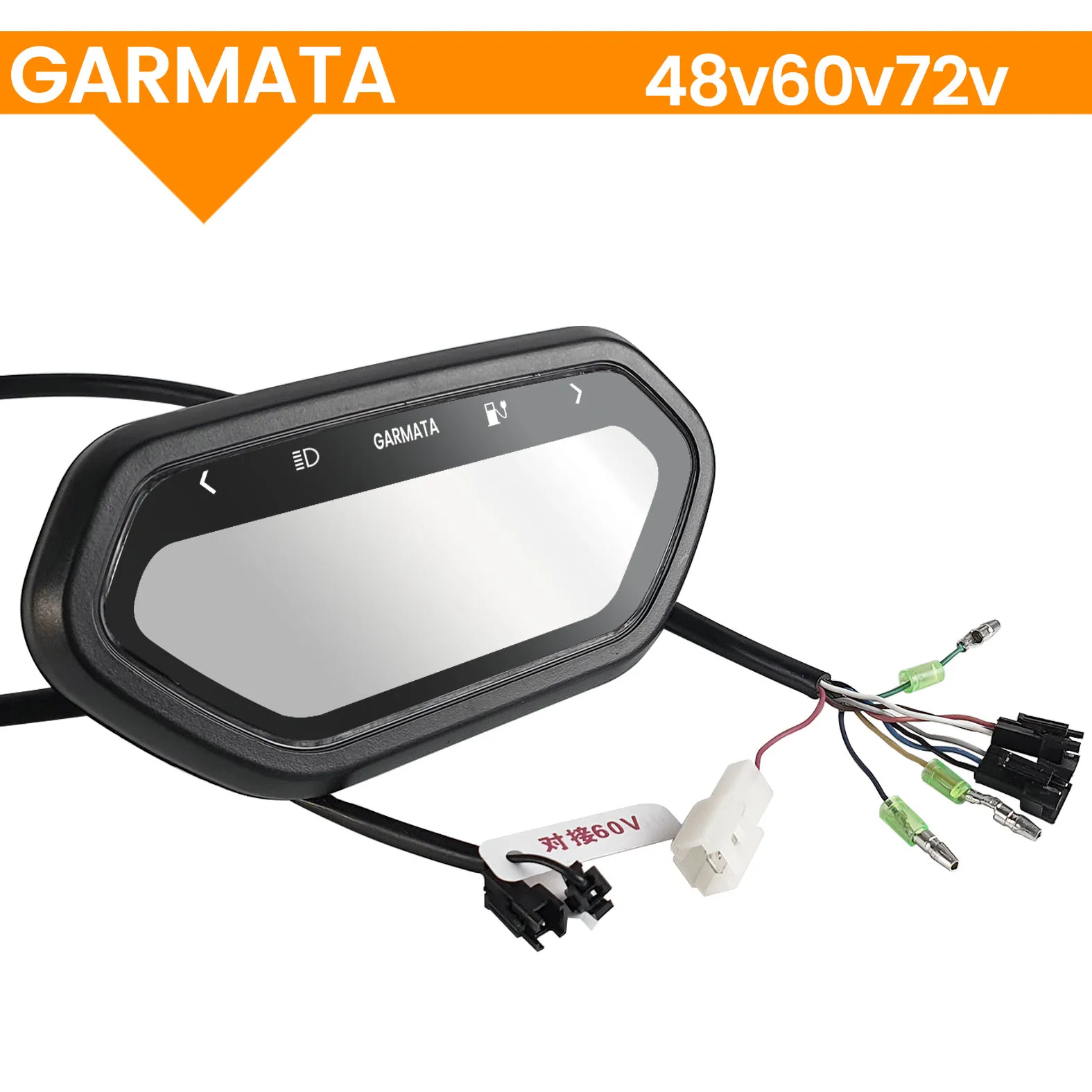 GARMATA E-bike display 48v60v72v turn lights/head light ambient temperature odometer for high speed e-bikes Enduroebike display