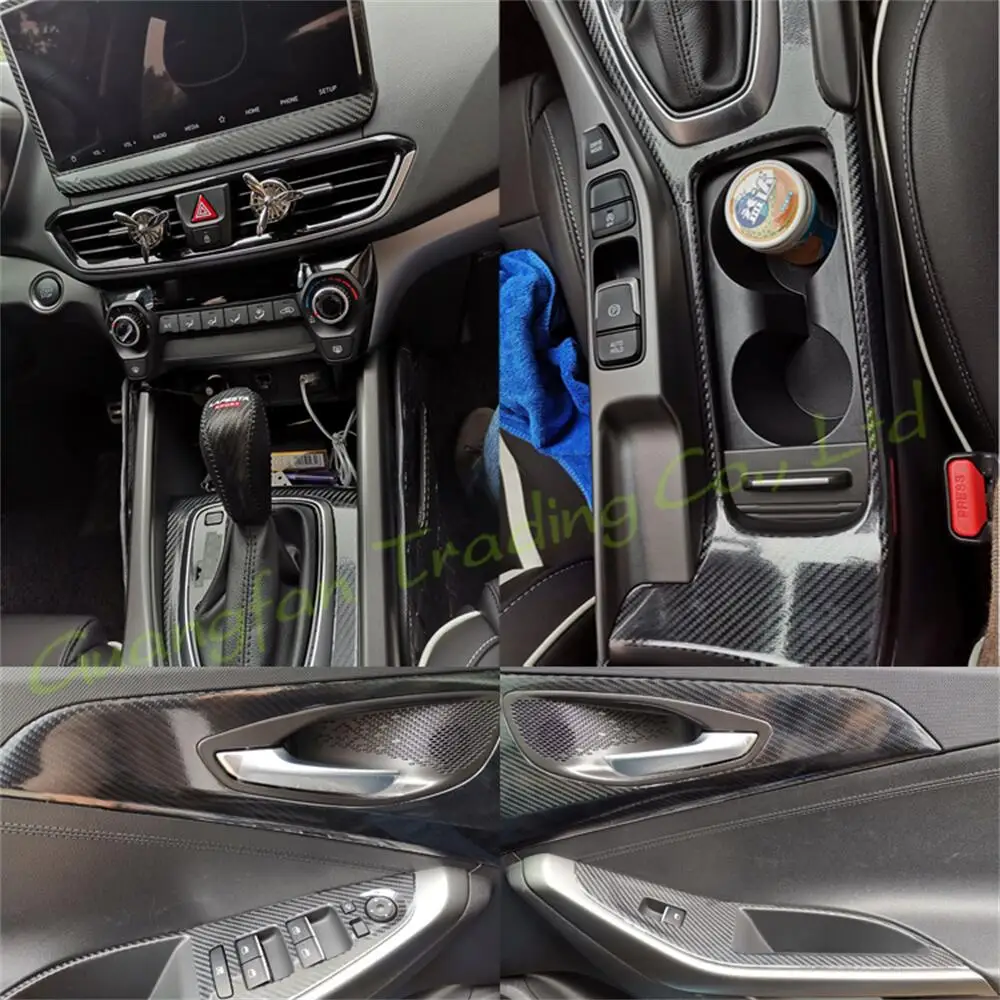 For Hyundai Lafesta 2019-2020 Car-Styling 3D/5D Carbon Fiber Car Interior Center Console Color Molding Stickers Part Accessories