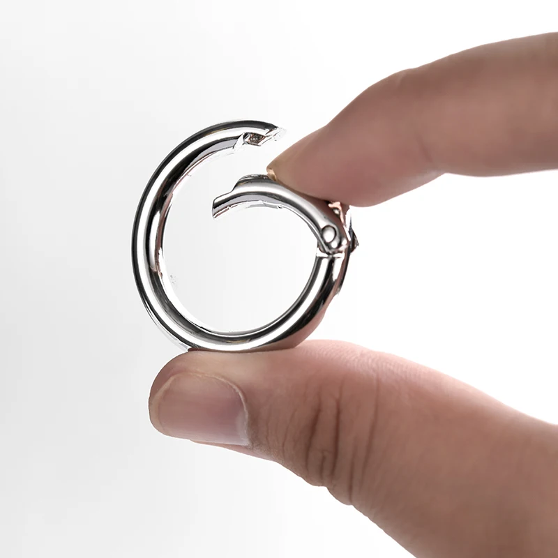 QOONG 1 Big Ring + 10 Small Rings Keychain Wait Hanged Key Chain Spring Buckle Key Ring Metal Car Keyrings Key Accessories S56