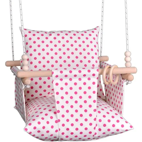 Berra Life Ceiling Hanging Baby Hammock Home Type Swing Polka Dot White Fuchsia