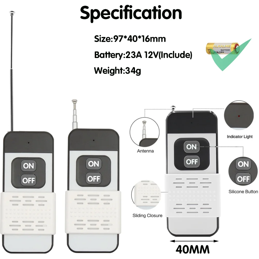 433mhz bezprzewodowy pilot AC220V 30A High Power On Off pilot do pompy wodnej fabryka silnik urządzenie elektryczne