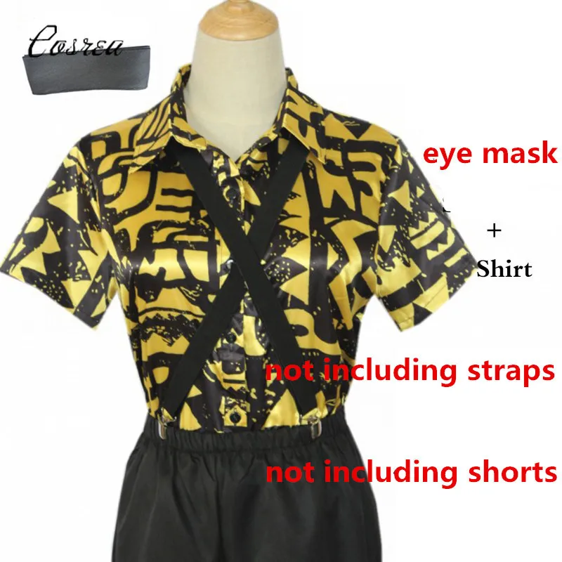 

Strange Season 3 Costume T Shirt Dustin Eleven Costume Nancy Wheeler Yellow Short Sleeve Tee Eye Mask Straps