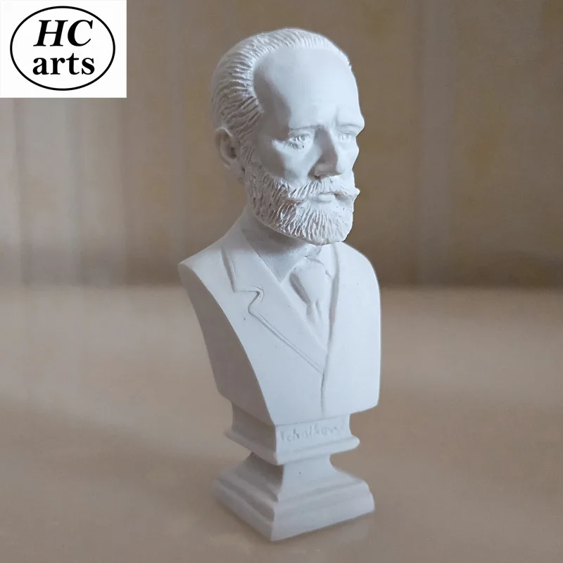 7cm Musician Tchaikovsky Mini Resin Plaster Head Portrait European Character Desktop Decoration Ornament Art Sketch Decor