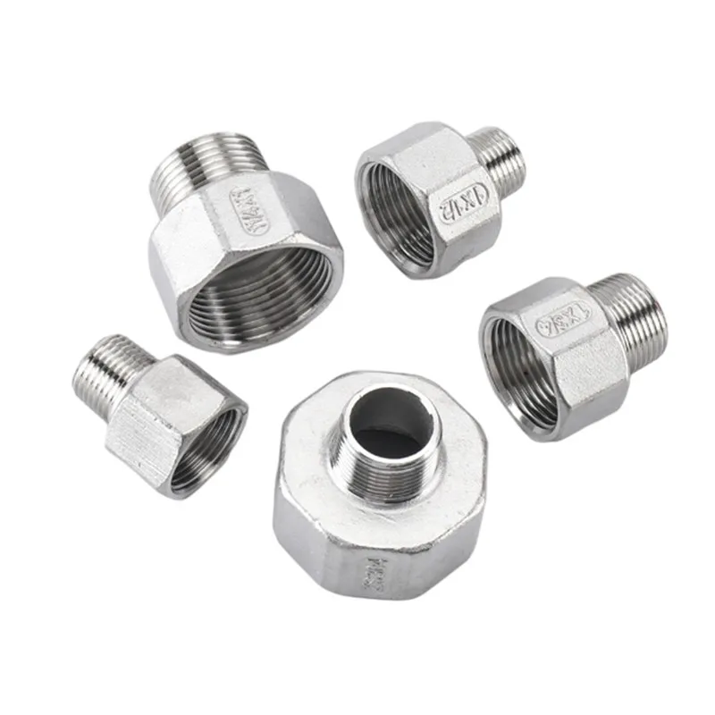 304 Roestvrij Staal Hexagon Reducer Directe Adapter Buitendraad Binnendraad Waterleiding Joint DN15 DN20 DN25 DN32 DN40 DN50 DN60