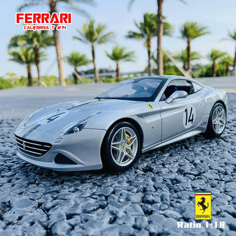 Bburago 1:18 Ferrari California T 70th #14 #6   Anniversary Edition simulation alloy car model crafts decoration collection toy