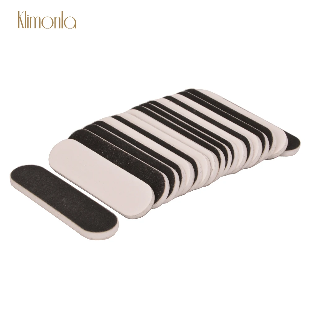 100pcs Double-sided Nail Files Disposable Mini Nail File Portable Pedicure Buffer 180 /240 grit Black White Manicure Tools