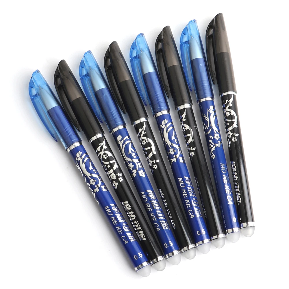 A Pen 8/24Pcs/Set 0.5mm Blue Black Ink Gel Pen Erasable Refill Rod Erasable Pens For School Writing Stationery Gel Ink Pens