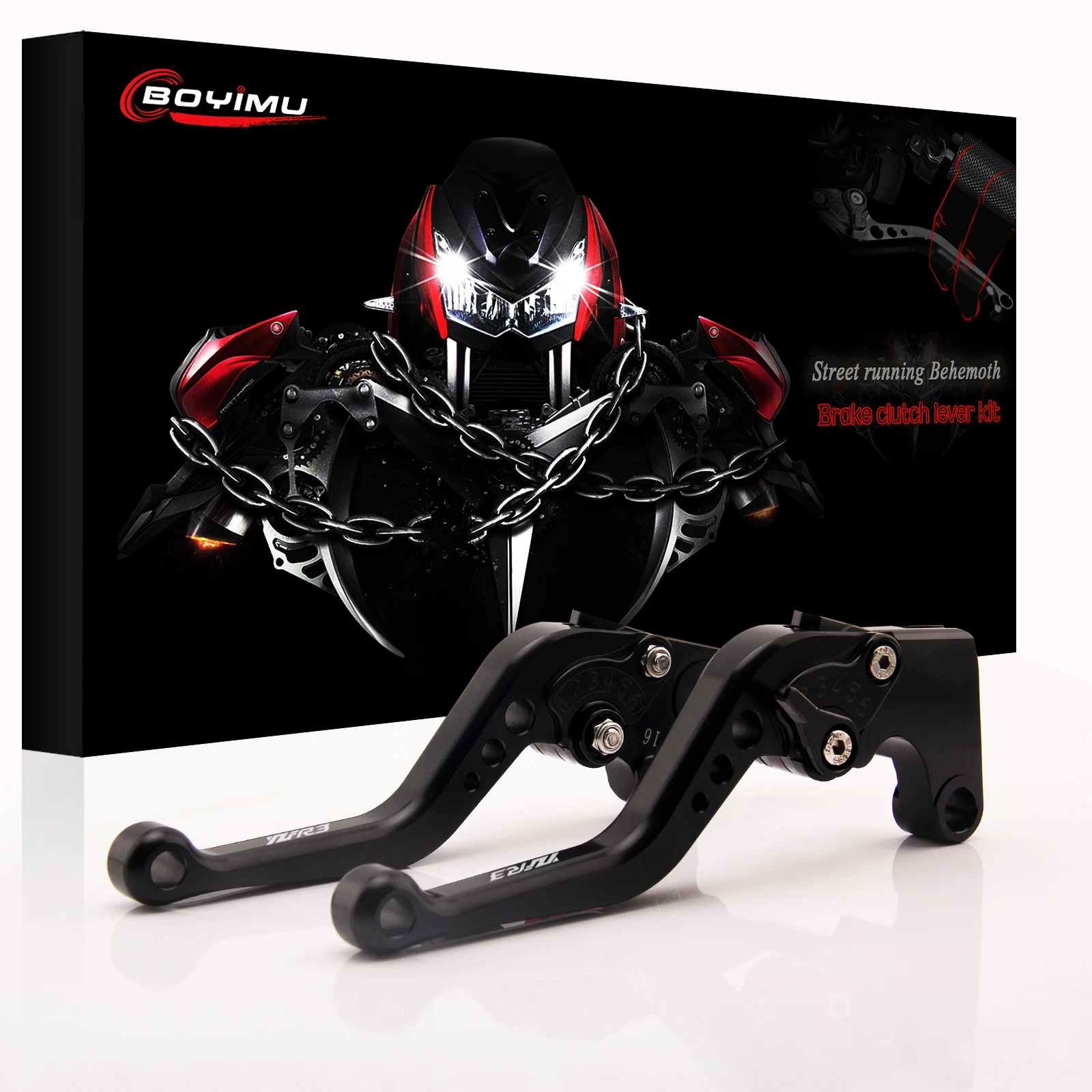 

For Yamaha YZFR3 YZF-R3 YZF R3 2015-2019 Diversion CNC Motorcycle Accessories Short Brake Clutch Levers LOGO YZFR3