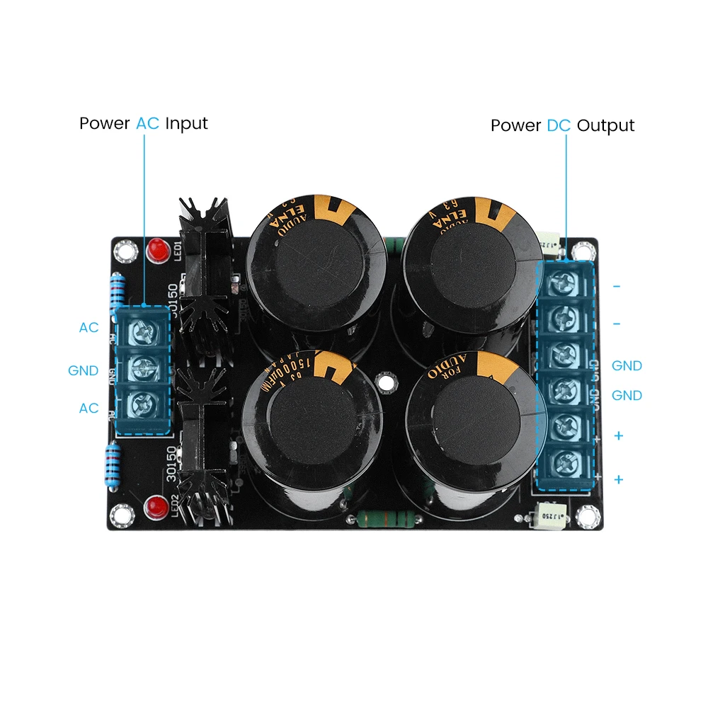 AIYIMA 120A Amplifier Schottky Rectified Filter Power Board 63V  80V 100V 15000uf For Home Theater DIY 4 Capacitor