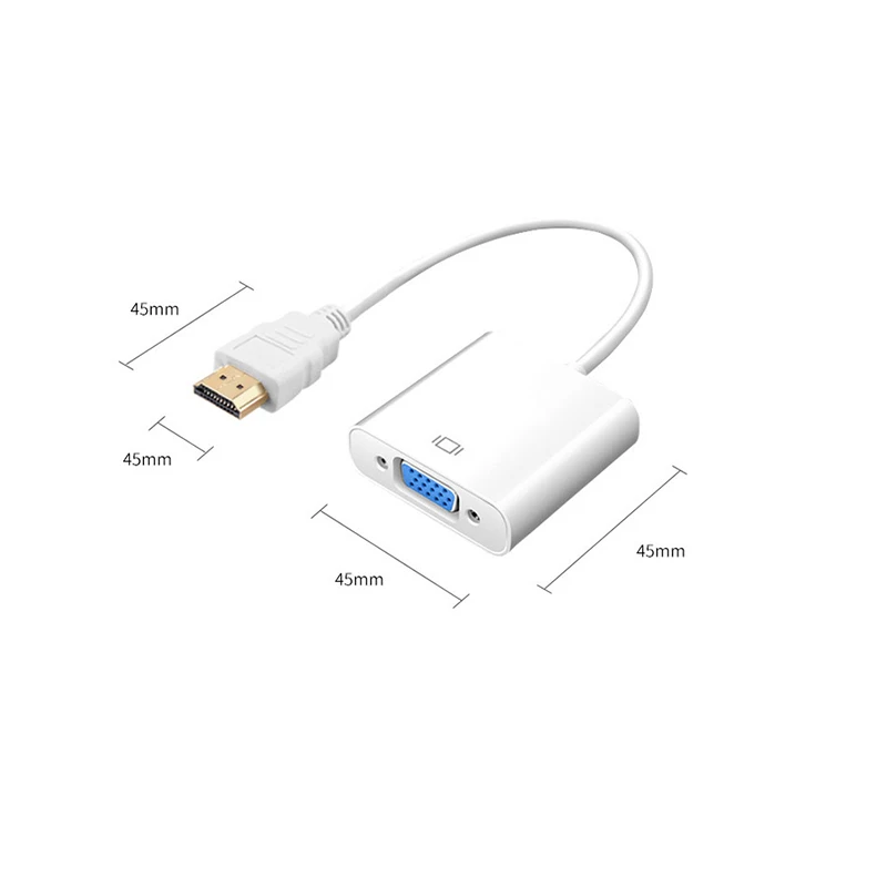 1080P HDMI uyumlu VGA adaptörü erkek kadın dönüştürücü için PS4 ile Video ses kablosu jakı HDMI uyumlu PC için VGA TV