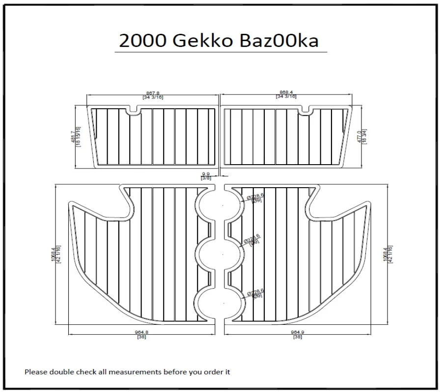 

2000 Gekko Bazooka Swim Platform Pad Boat EVA Teak Decking 1/4" 6mm