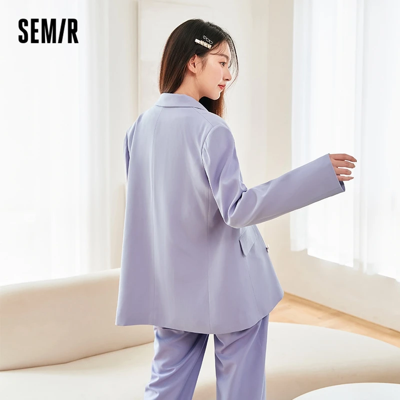 SEMIR Suit Jacket Women Design Sense Flower 2021 Autumn New Purple Sweet Cool Loose Color Suit