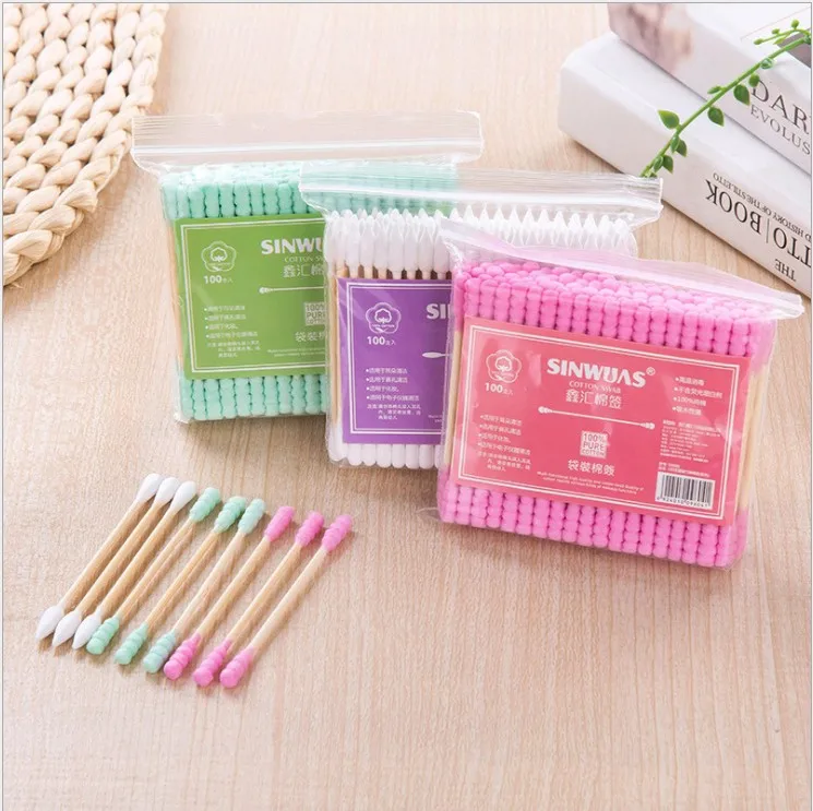 Yooap baby cotton swab Double Head Cotton Swab Women Makeup Cotton Buds Tip For Medical Wood Sticks Nose Ears Cleaning Tools