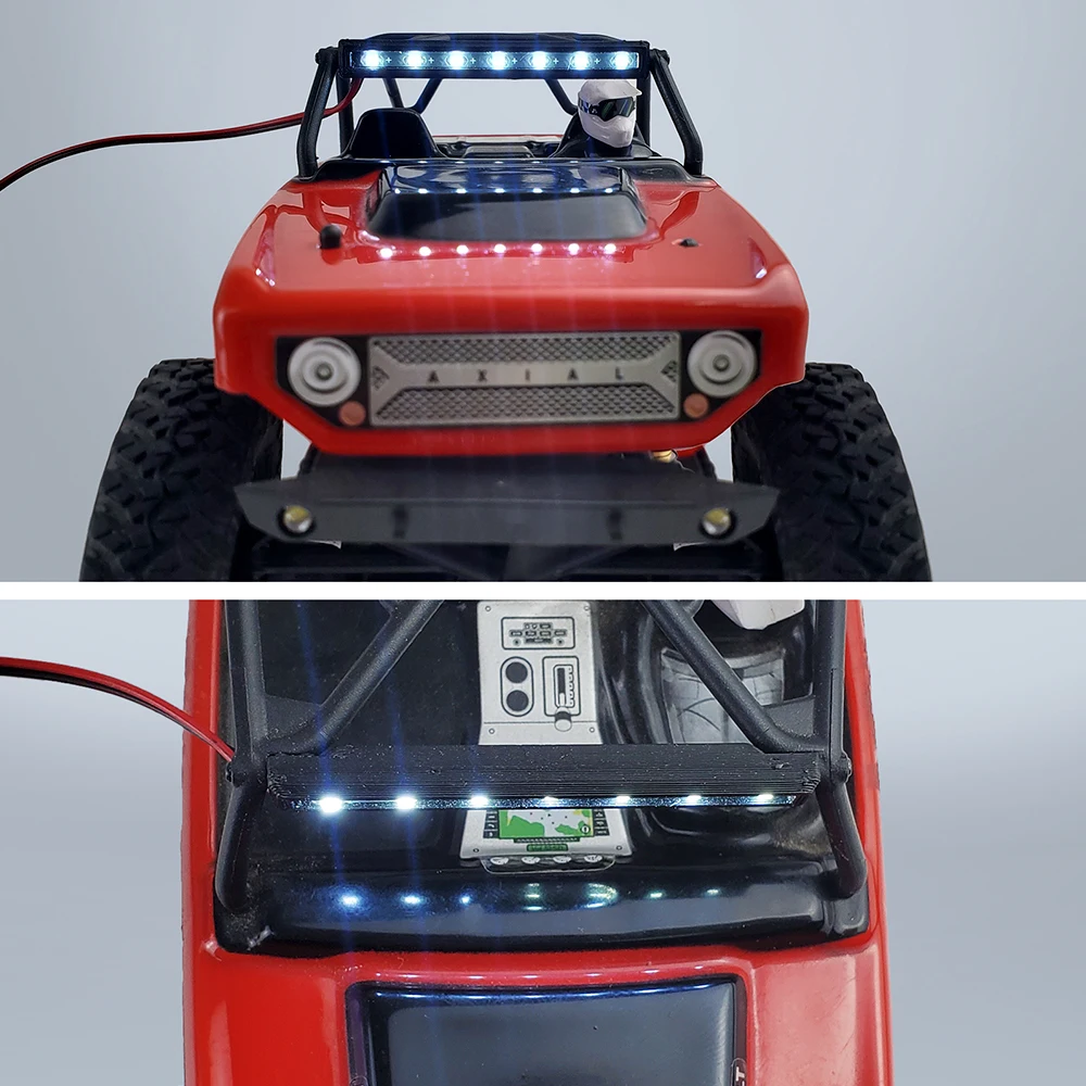 YEAHRUN RC Car Roof Lamp 7 LED Light Bar Headlight For 1/24 Axial SCX24 90081 Deadbolt RC Crawler Decoration DIY Parts