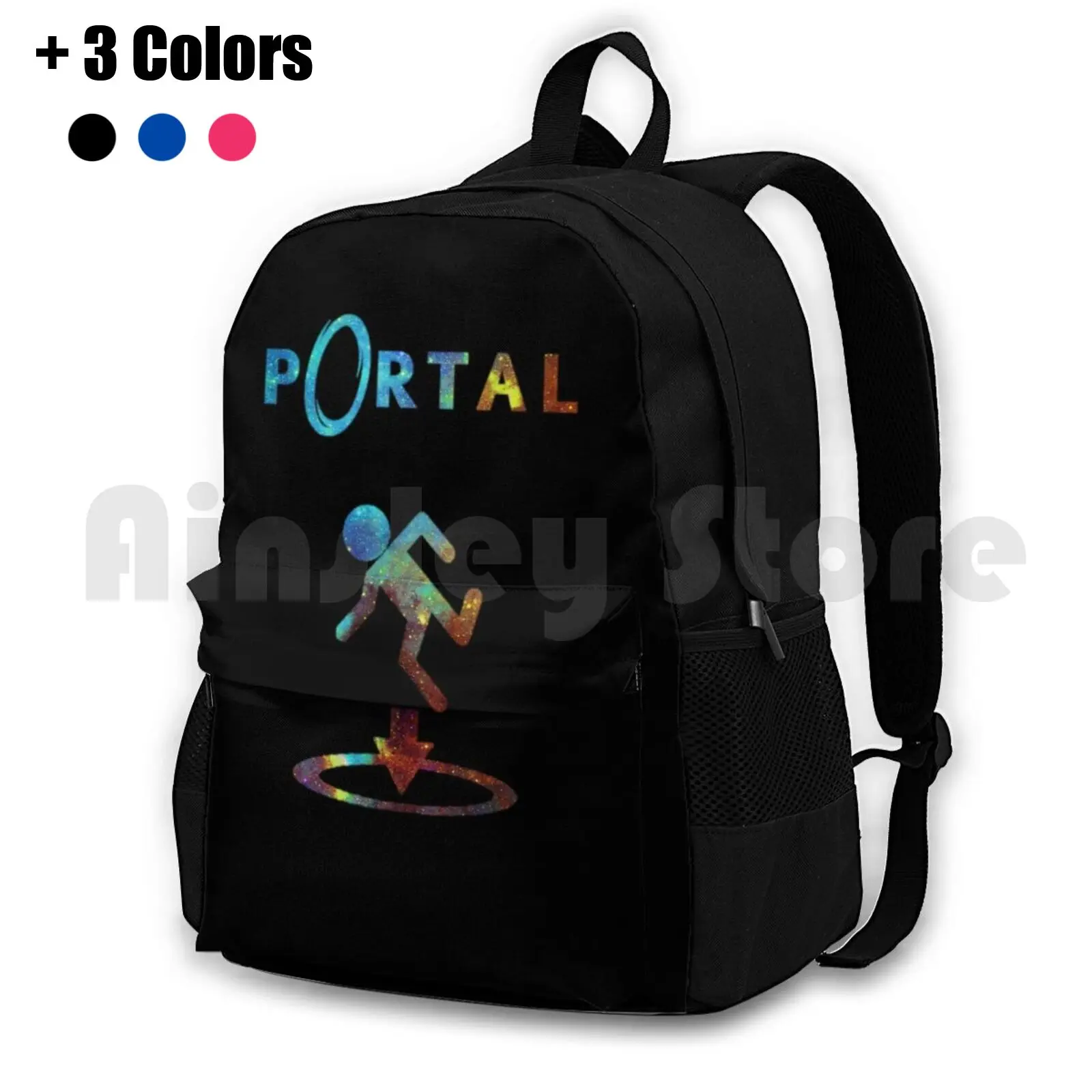 Portal Minimalist Nebula Design Outdoor Hiking Backpack Waterproof Camping Travel Portal Portal 2 Valve Cake Chell Glados