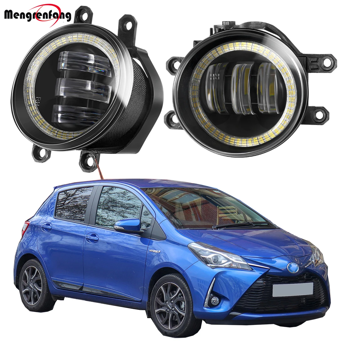 

2 противотуманных фар в сборе для Toyota Yaris (_P13_) Hatchback 2010-2019 30 Вт Автомобильные светодиодные противотуманные фары «ангельские глазки» дневного света DRL 6000LM