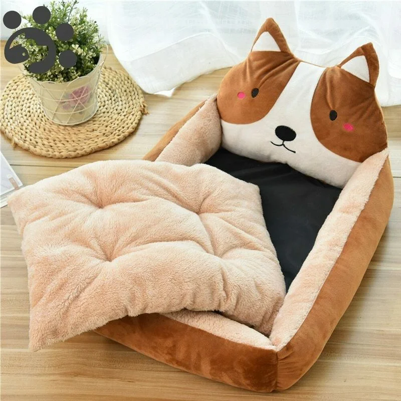 Funny Pet Dog Bed Mats Animal Cartoon Shaped for Large Dogs Cat Sofa Kennels Cat House Dog Pad Teddy Mats Big Blanket Supplies