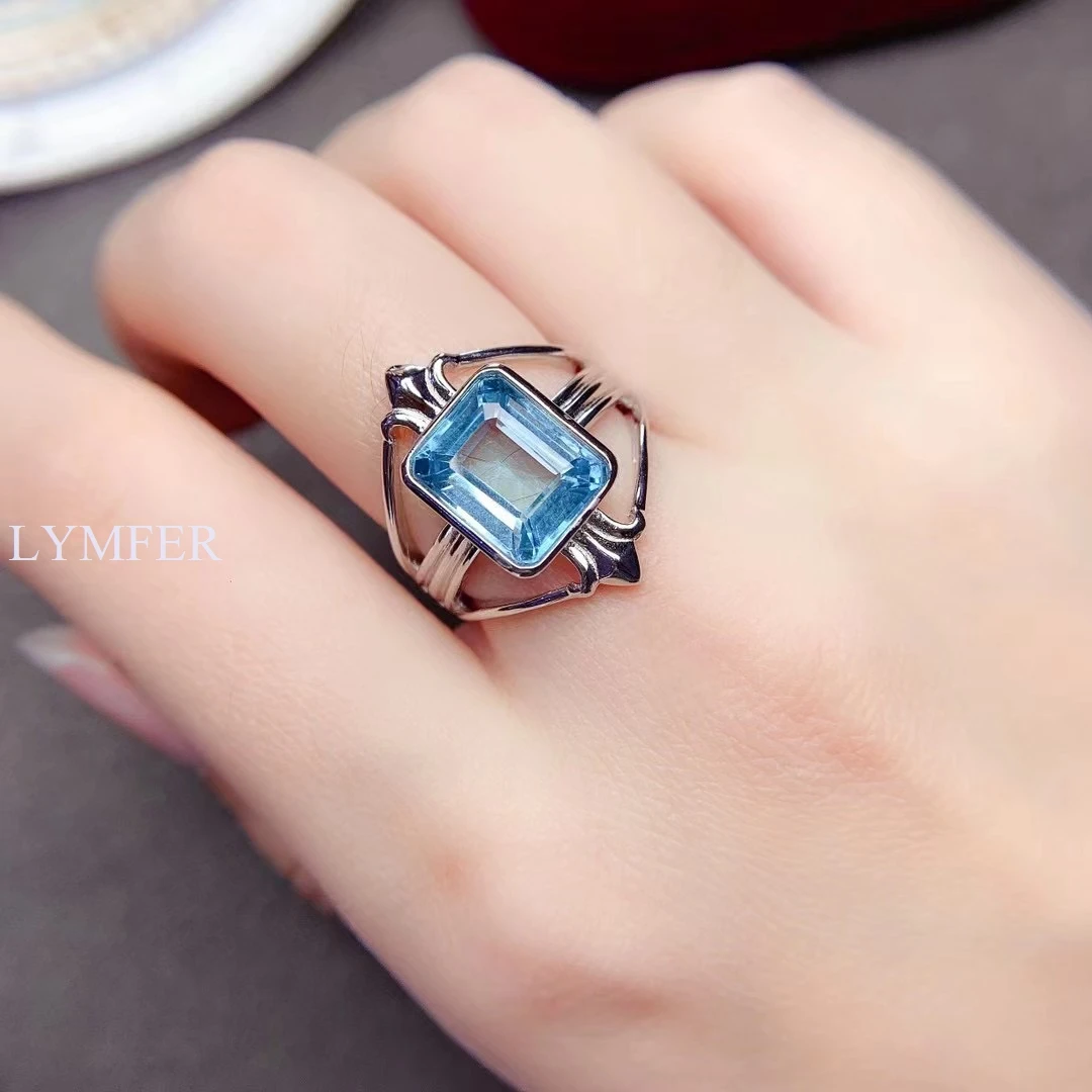 Princess cut natural Topaz Ring unique design 925 Sterling Silver women's new recommendation