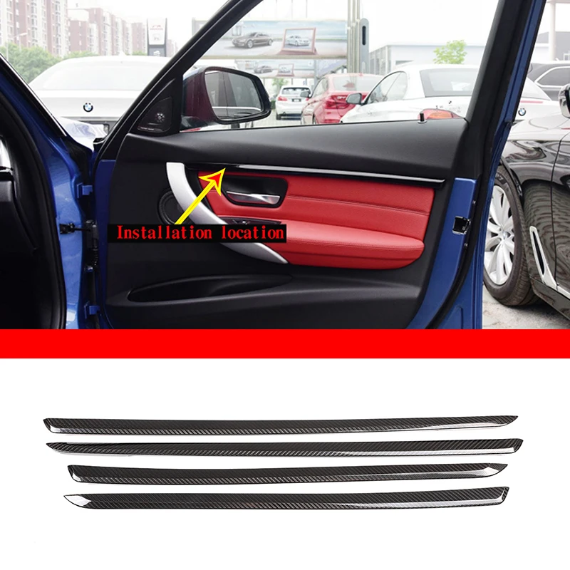 For 2013-2018 BMW 3 Series GT F34 real carbon fiber car door trim sticker car interior decoration accessories