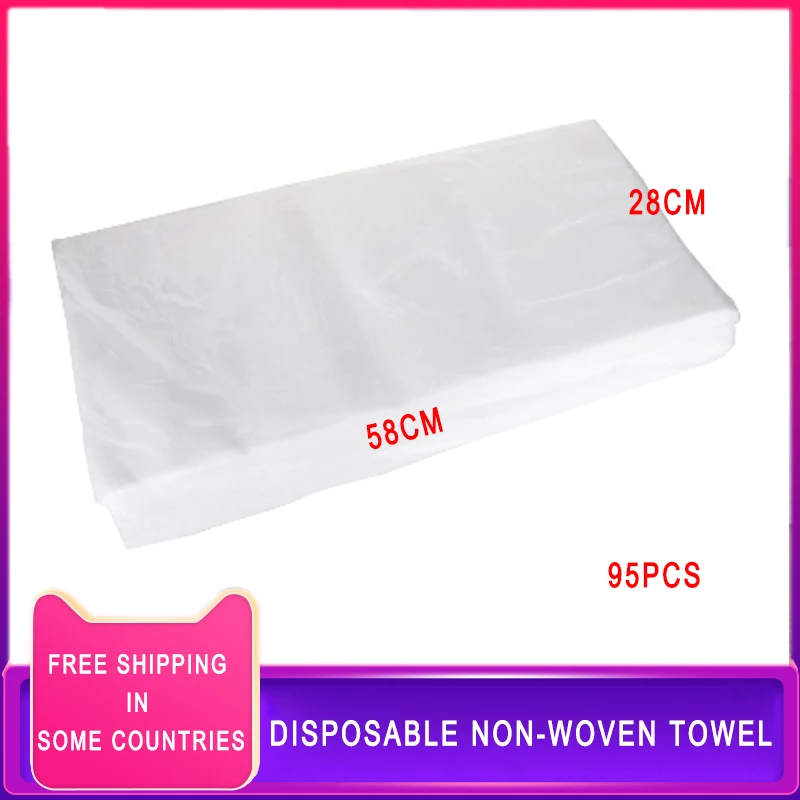 95 Pcs Non-Woven Towel for Outdoor Travel 28 x 58cm Travel Towel Non-Woven SPA Salon  Towel, Beauty Foot Bath Disposable Towel