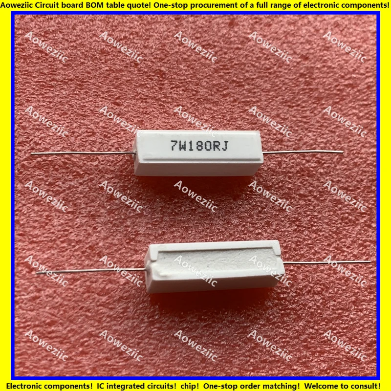 10ピース/ロット7W180RJ 7W180ΩJ RX27-1 sqp水平セメント抵抗7W180ohmセラミック抵抗精度 ± 5% 電源抵抗