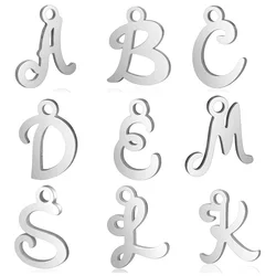 10pcs/lot 316 Stainless Steel Alphabet Charms Laser Cutting Initial A-Z Letter DIY Jewelry Making Finding Wholesale