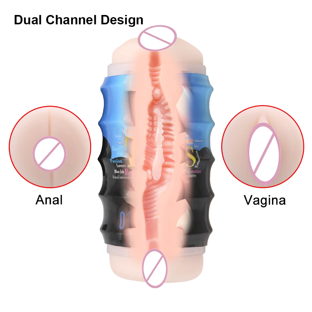 2 in 1 Real Vagina Pussy Anal Male Masturbator Cup Sex Toys For Men 18 Penis Pump Cock Exerciser Machine Adult Products Erotic