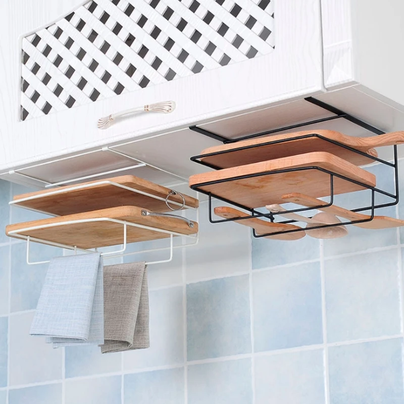 Kitchen Cutting Chopping Board Storage Rack, Hanging Shelf for Under Closet, Wall Chest, Bottom Cupboard, Cabinet Door