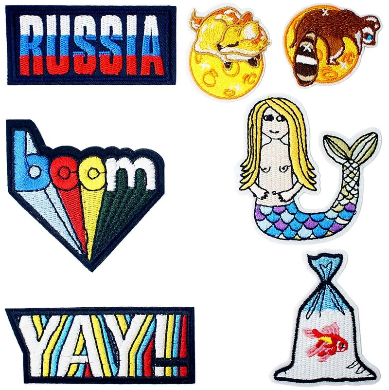 Russia Cheer Needlework Knitwear Fabric Textile Sewing  Alternative Epaulette Logo Decoration Stickers Dresses Coats